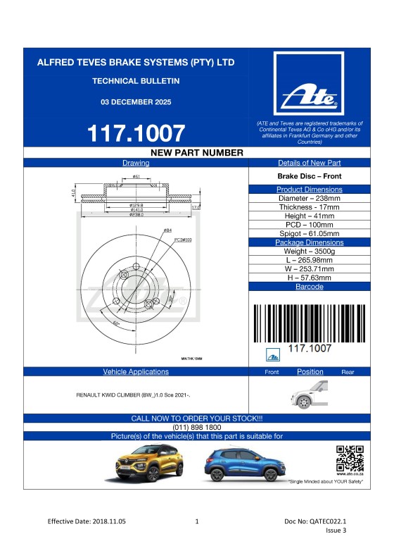 117.1007 NEW! RENAULT KWID CLIMBER (BW_)1.0 Sce 2021-.	 featured image